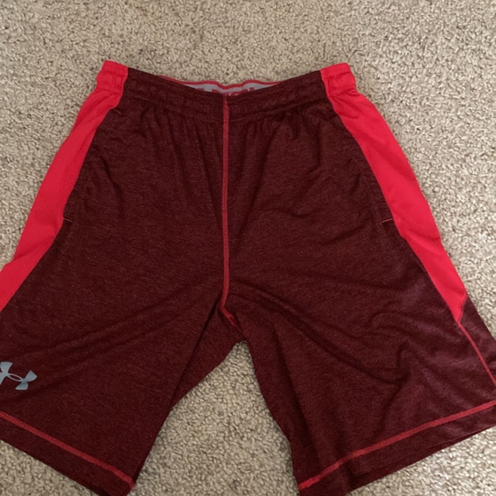 Mens red athletic shorts